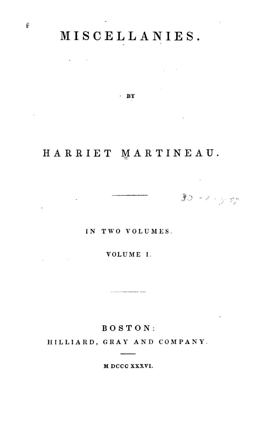 Cover of Miscellanies, Volume 1