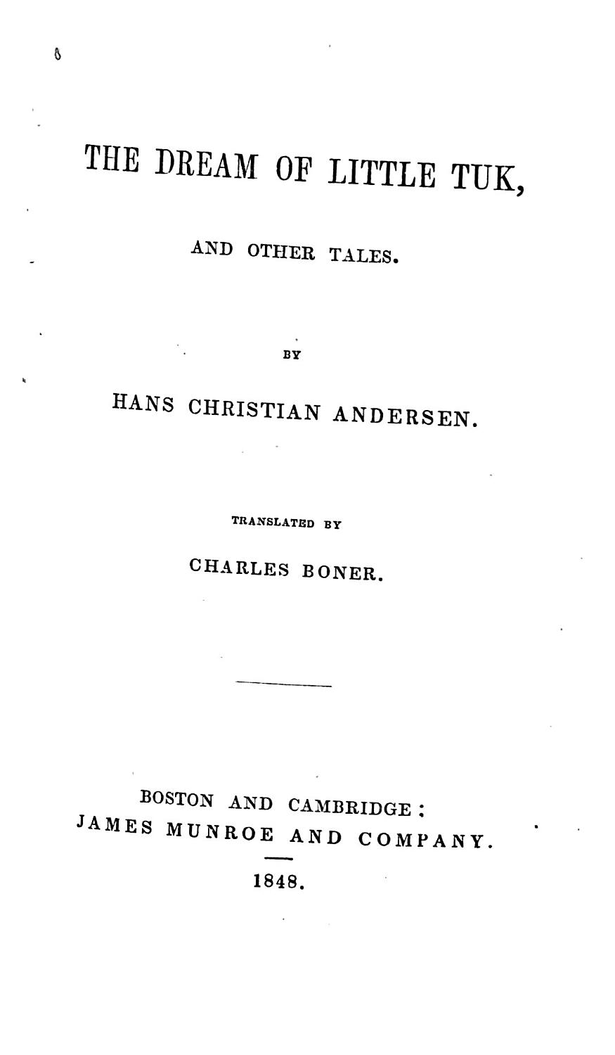 Cover of The Dream of Little Tuk, and Other Tales