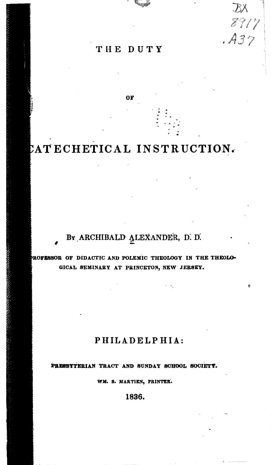 Cover of The Duty of Catechetical Instruction