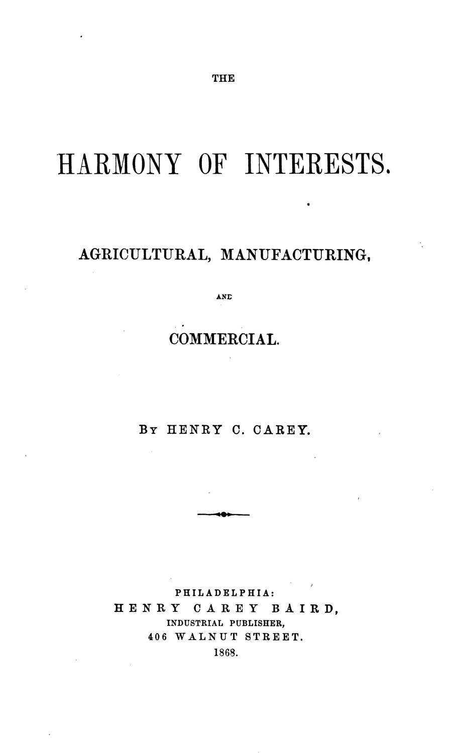 Cover of The Harmony of Interests