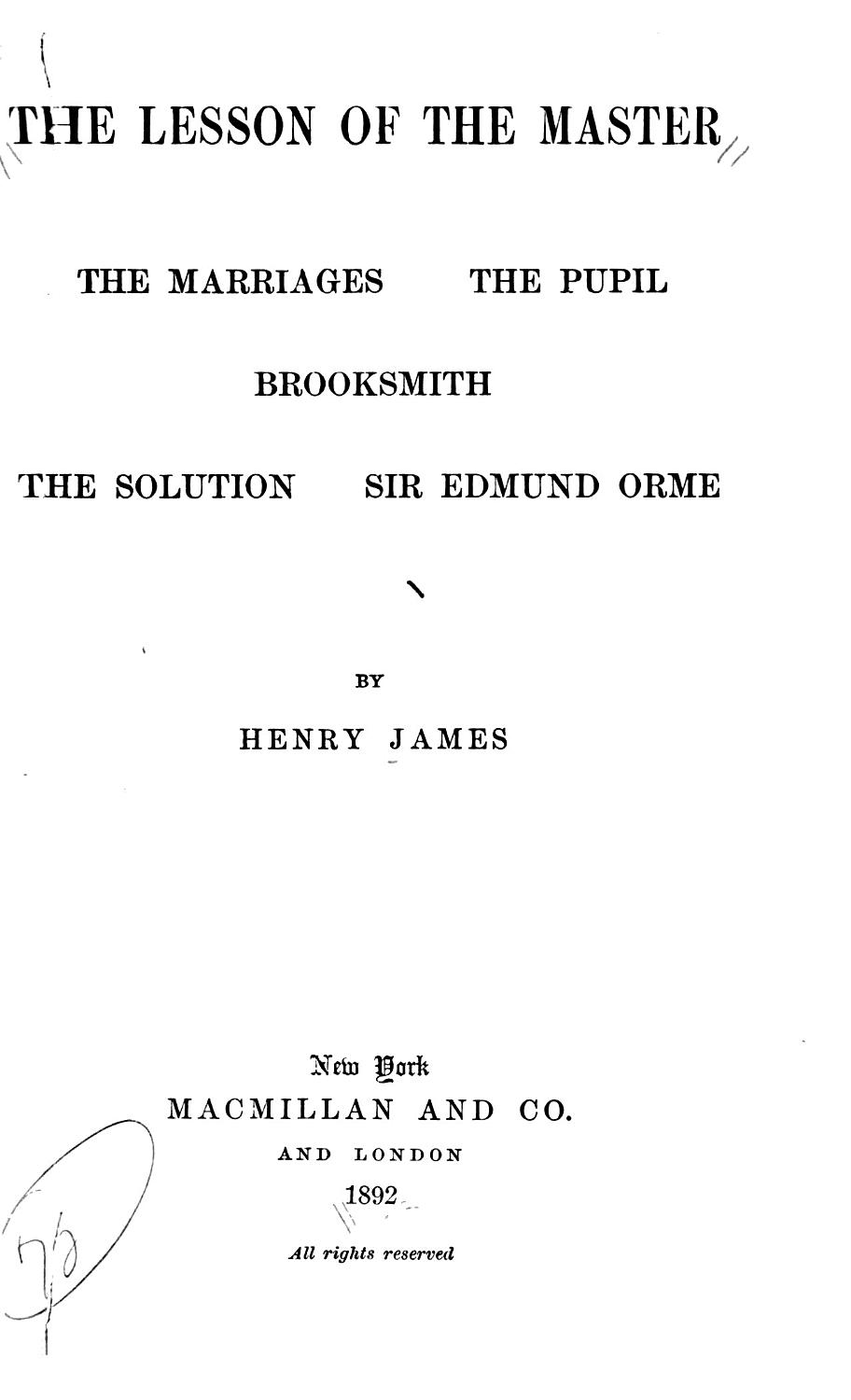 Cover of The Lesson of the Master