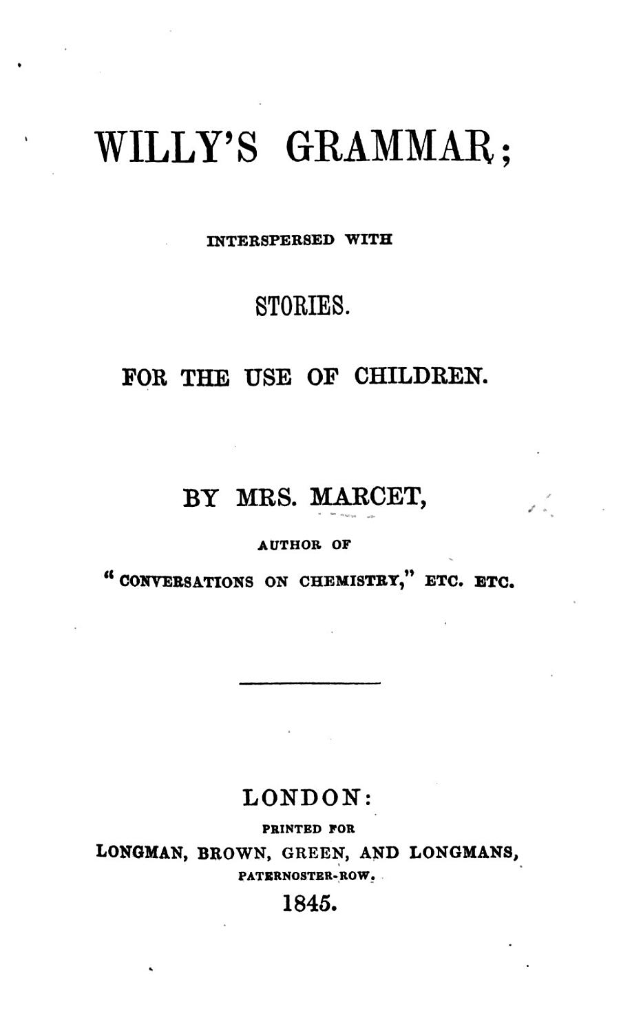 Cover of Willy’s Grammar