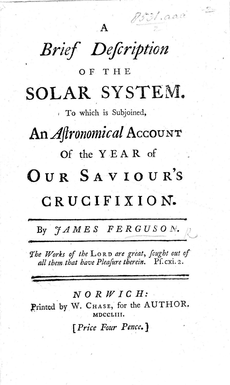 Cover of A Brief Description of the Solar System