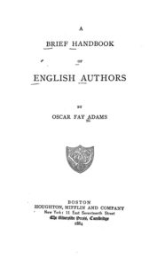 Cover of A Brief Handbook of English Authors