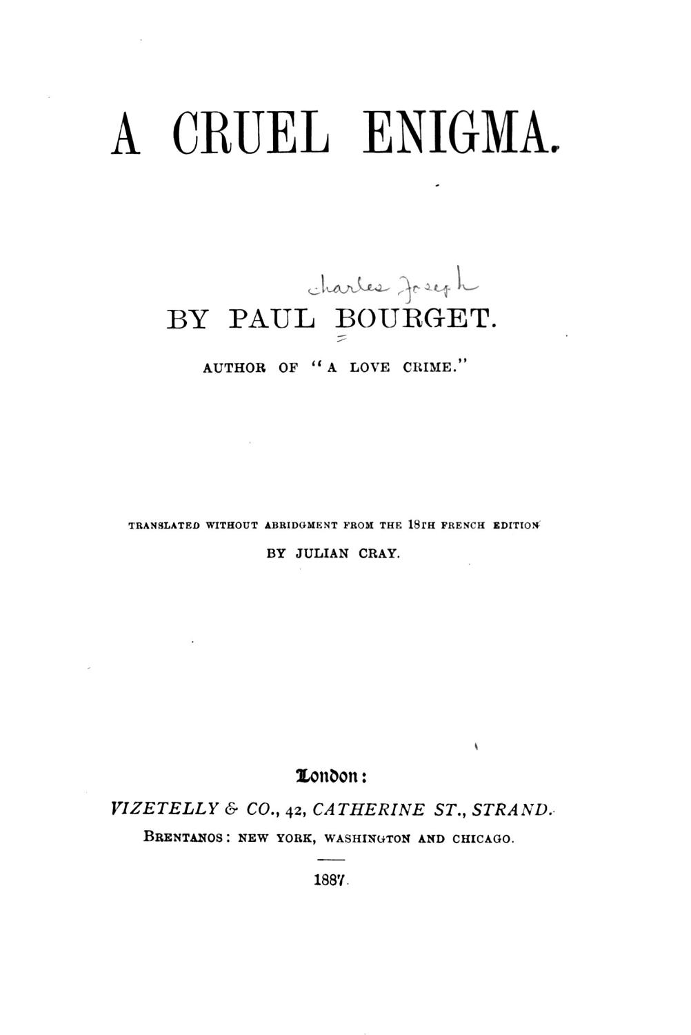 Cover of A Cruel Enigma