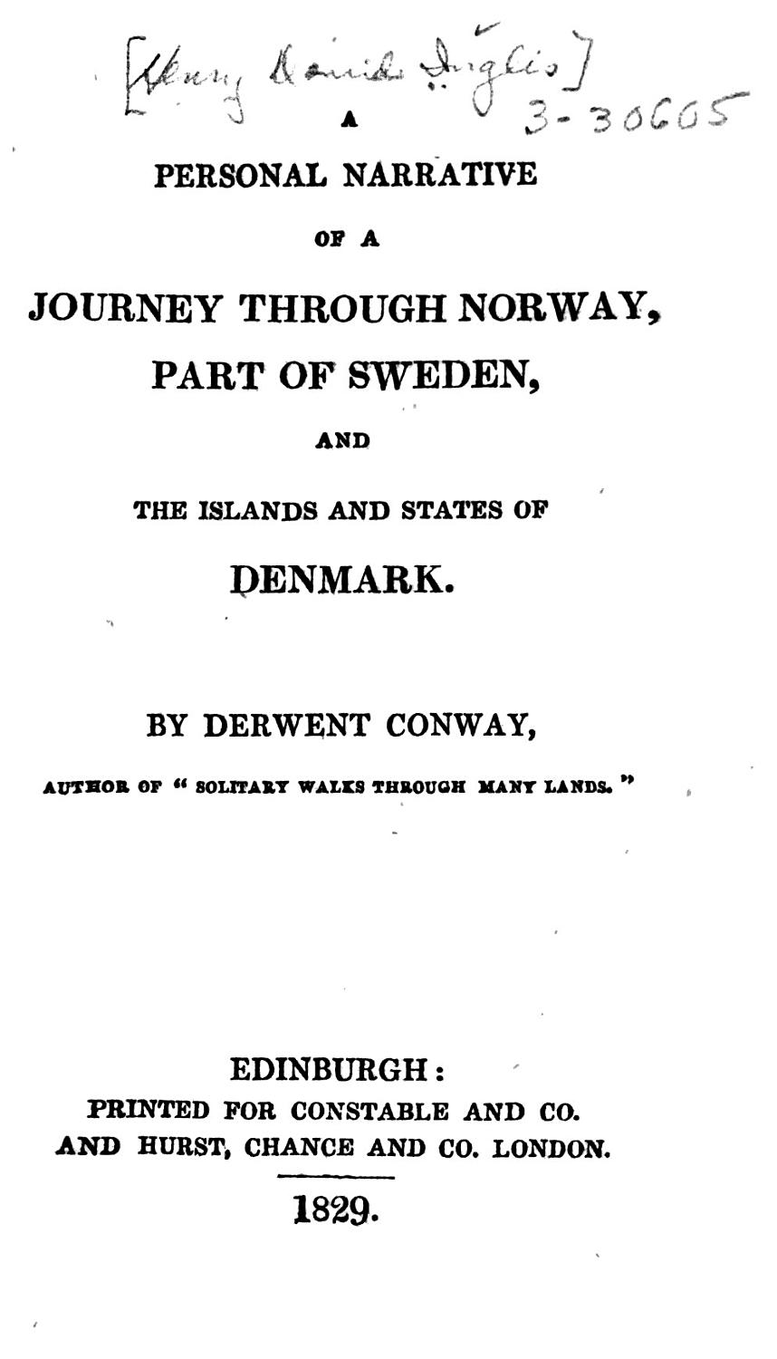 Cover of A Personal Narrative of a Journey Through Norway, Part of Sweden