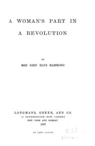 Cover of A Woman’s Part in a Revolution
