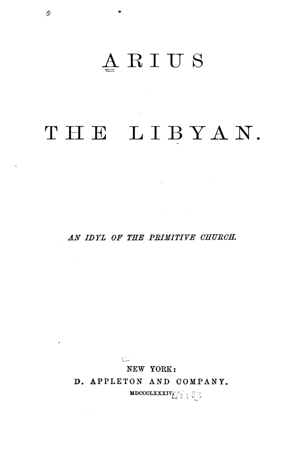 Cover of Arius the Libyan