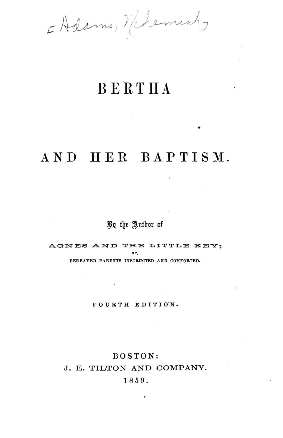 Cover of Bertha and Her Baptism