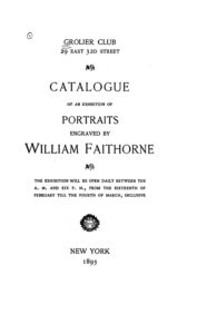 Cover of Catalogue of an Exhibition of Portraits Engraved