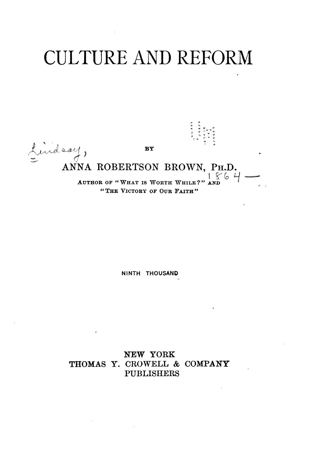 Cover of Culture and Reform