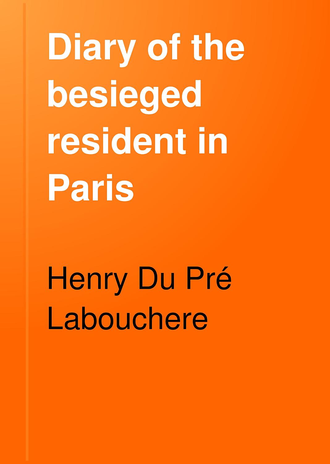 Cover of Diary of the Besieged Resident in Paris