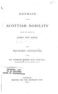 Cover of Estimate of the Scottish nobility during the minority of James the Sixth