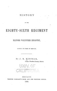 Cover of History of the Eighty-sixth Regiment