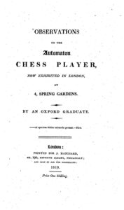 Cover of Observations on the Automaton Chess Player