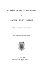Cover of Remains in Verse and Prose of Arthur Henry Hallam