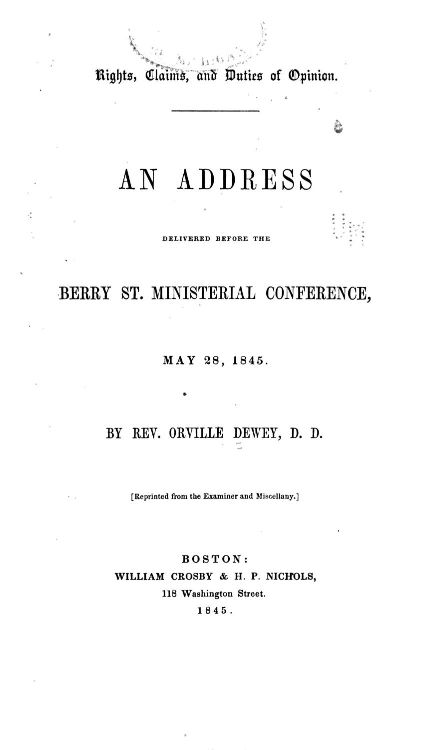 Cover of Rights, Claims, and Duties of Opinion