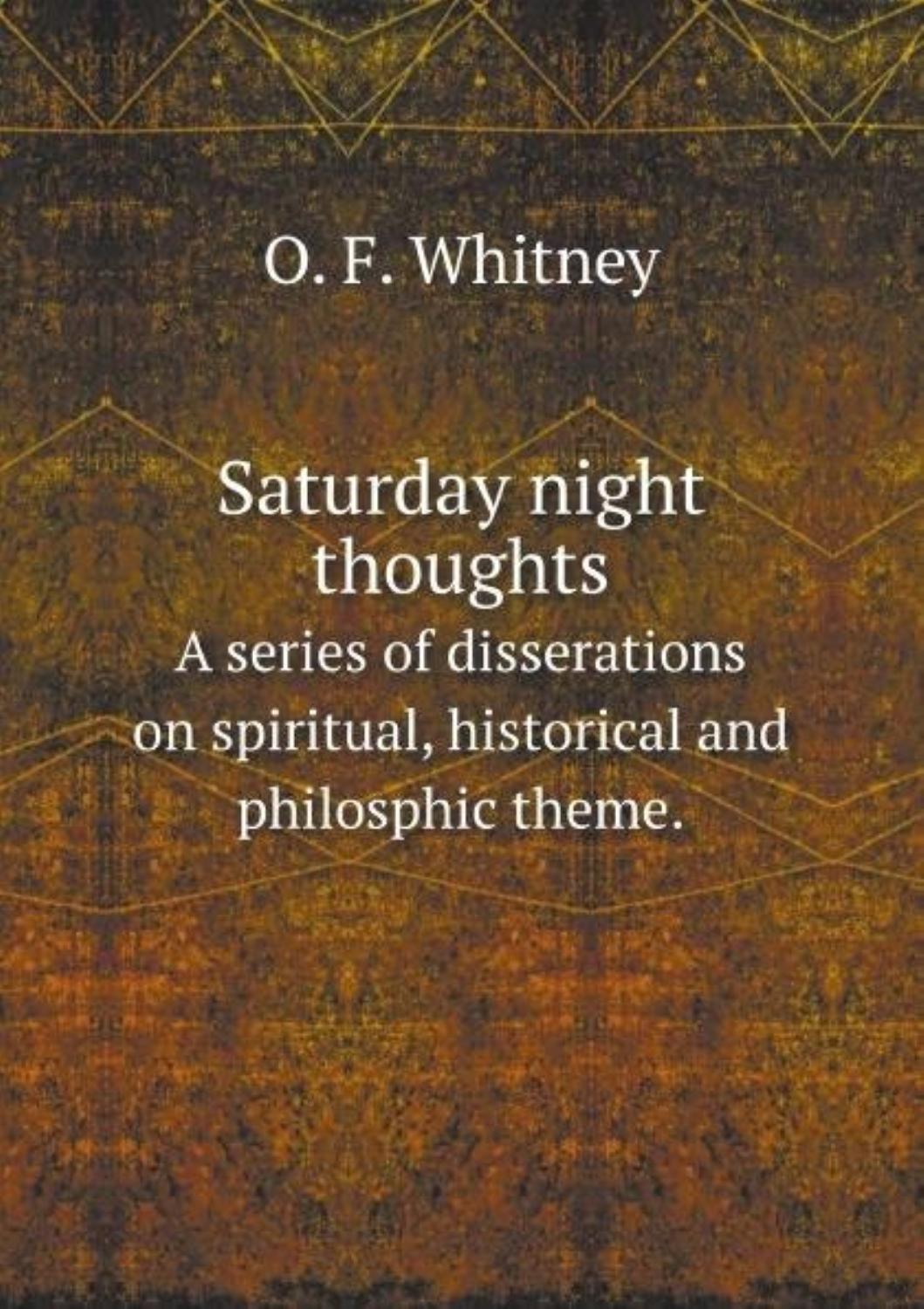 Cover of Saturday Night Thoughts