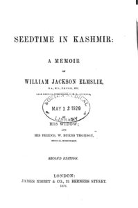 Cover of Seedtime In Kashmir