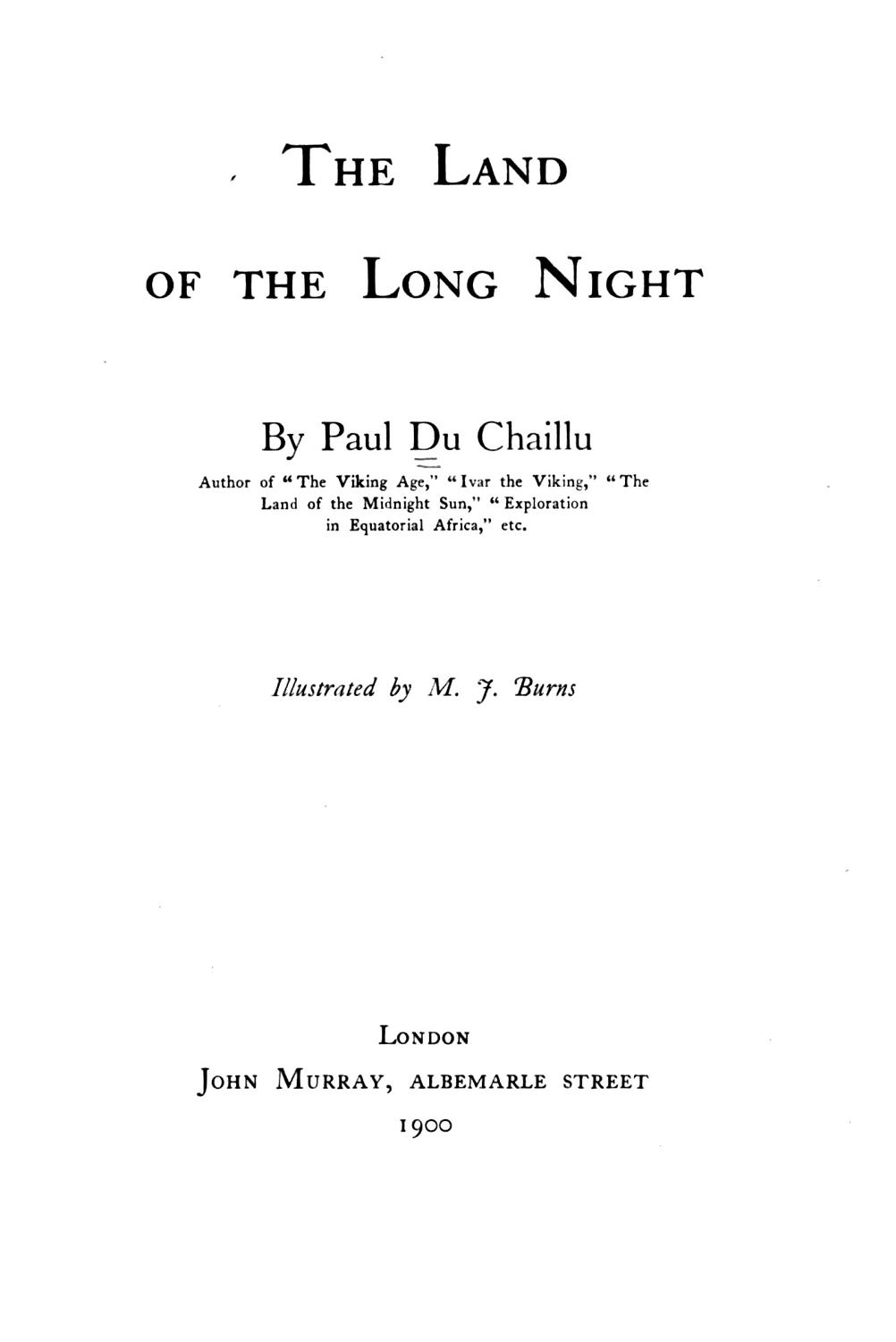 Cover of The Land of the Long Night