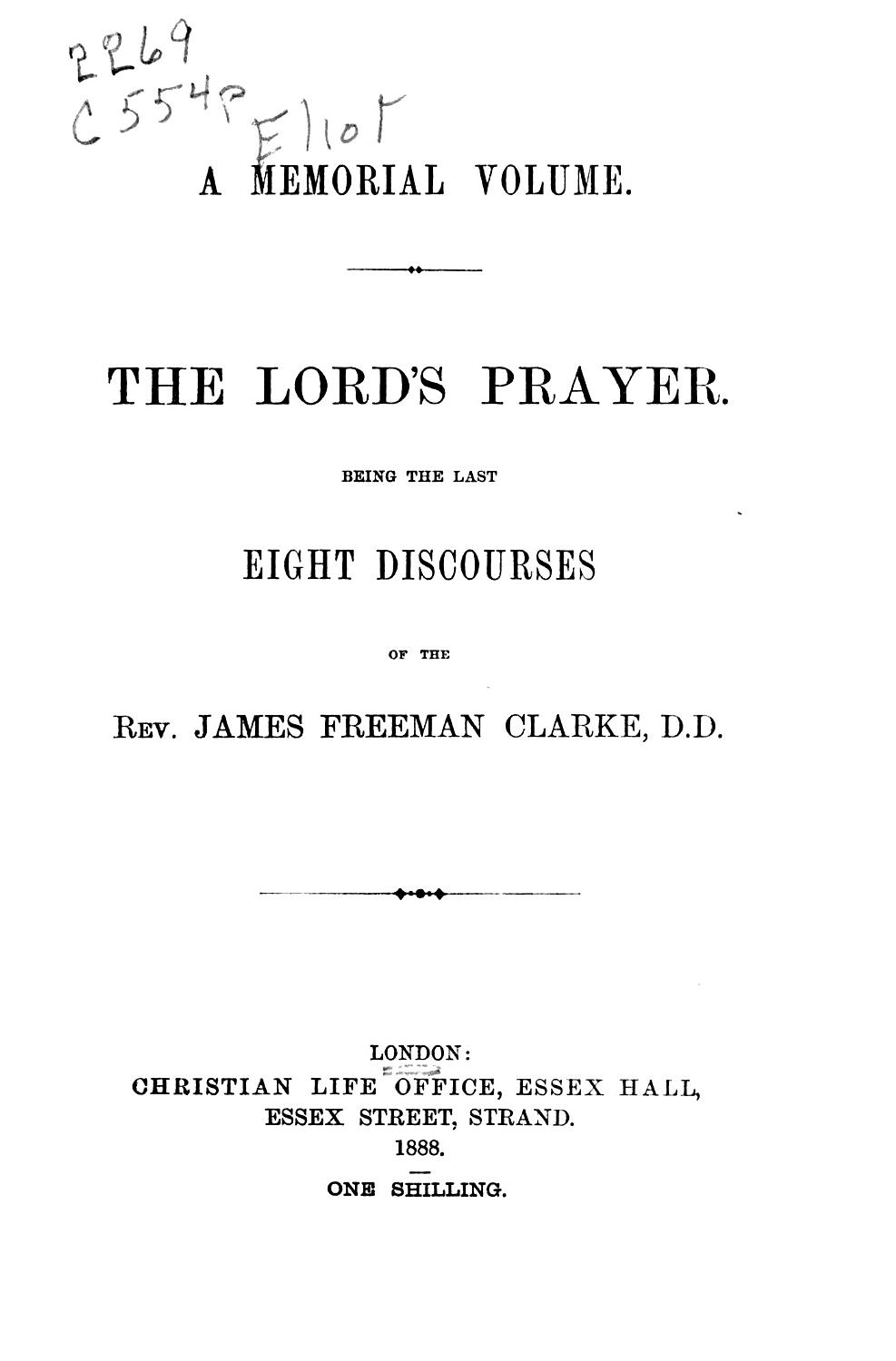 Cover of The Lord’s Prayer: Being the Last Eight Discourses