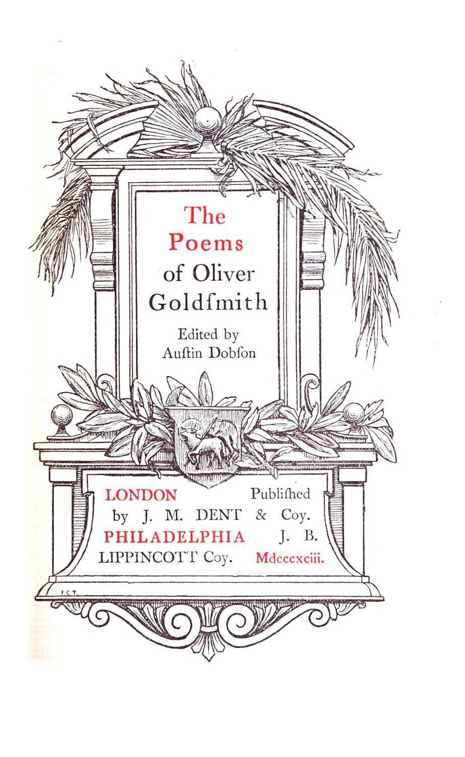 Cover of The Poems of Oliver Goldsmith