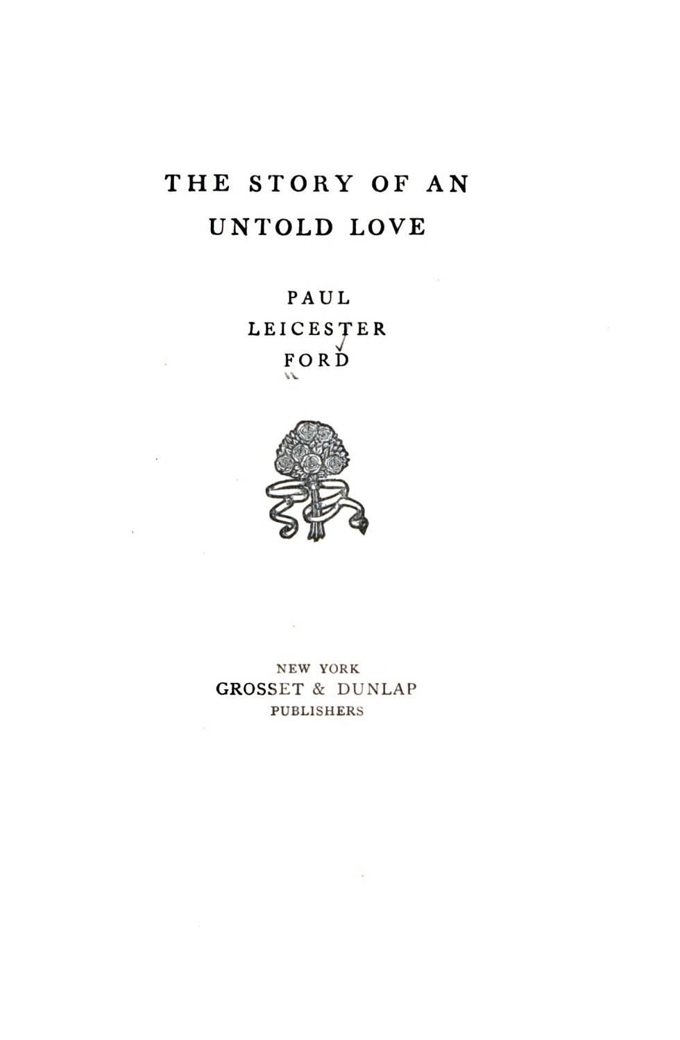 Cover of The Story of an Untold Love
