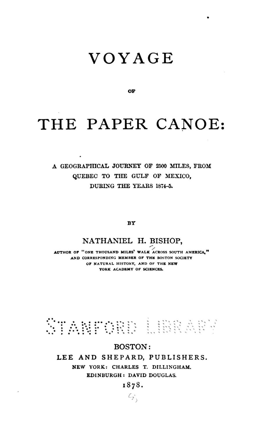 Cover of Voyage of the Paper Canoe