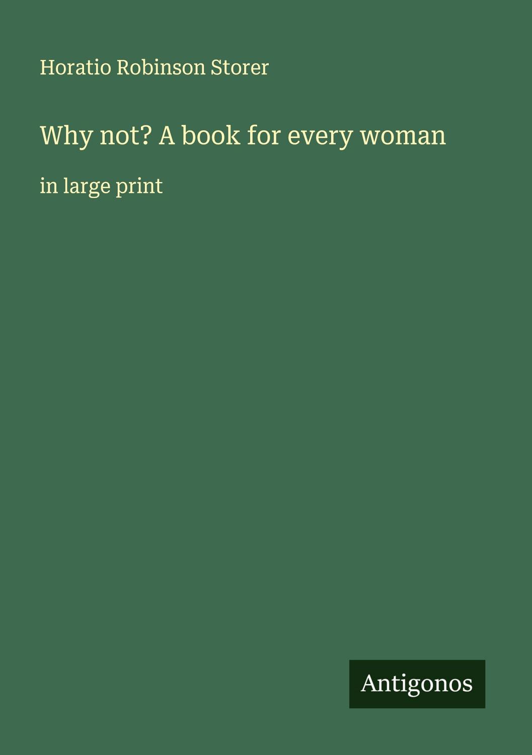 Cover of Why Not? A Book For Every Woman