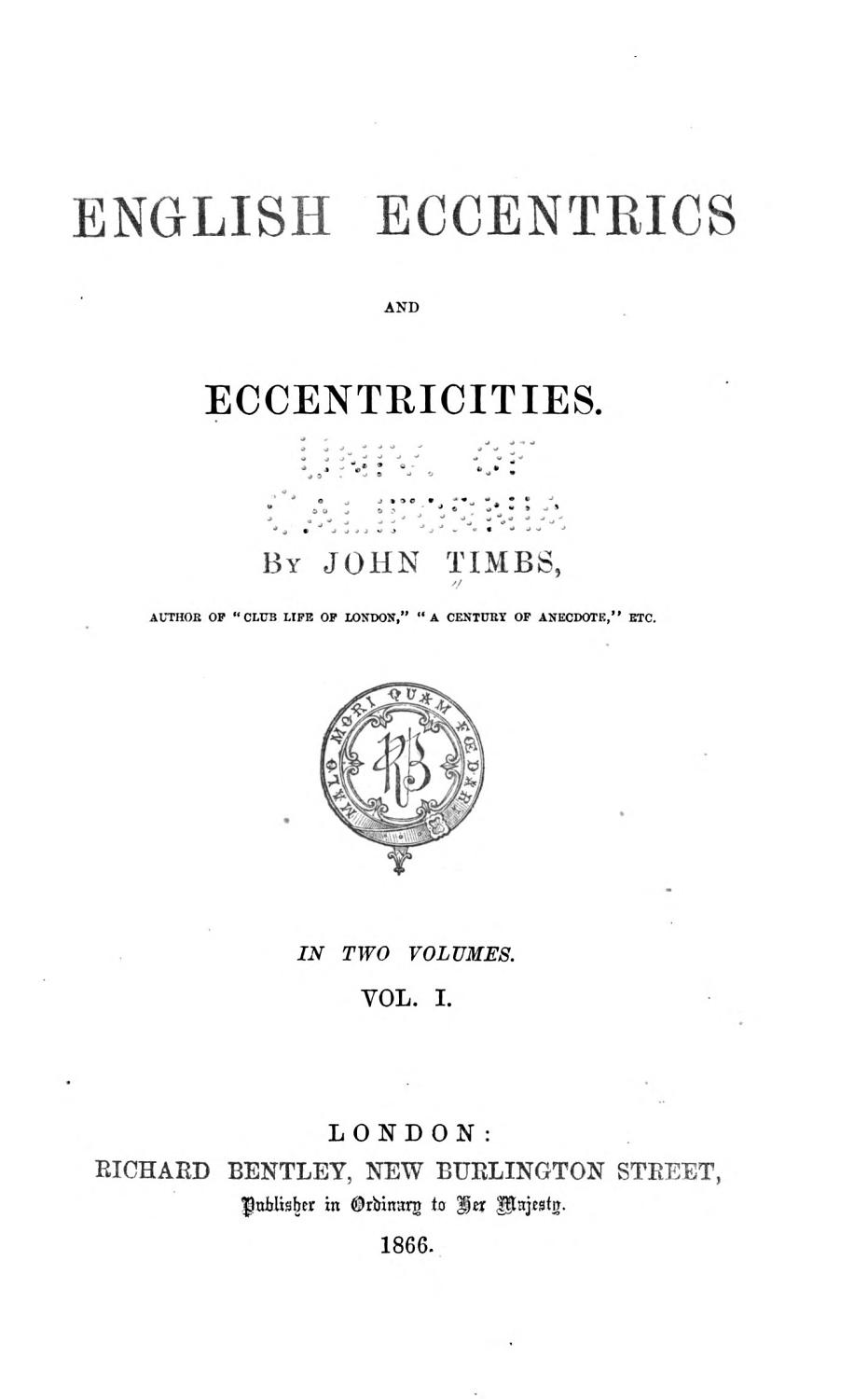 English Eccentrics And Eccentricities Pg50439