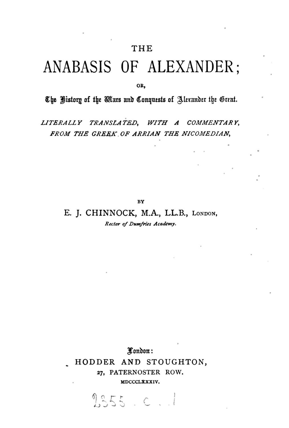 The Anabasis Of Alexander Pg46976