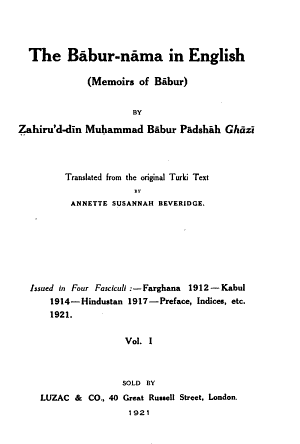 The Babur Nama In English Memoirs Of Babur Pg44608