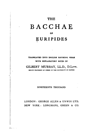 The Bacchae Pg35173