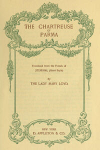 The Chartreuse of Parma by Stendhal, book cover