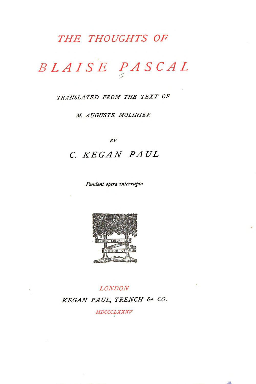 The Thoughts Of Blaise Pascal Pg46921