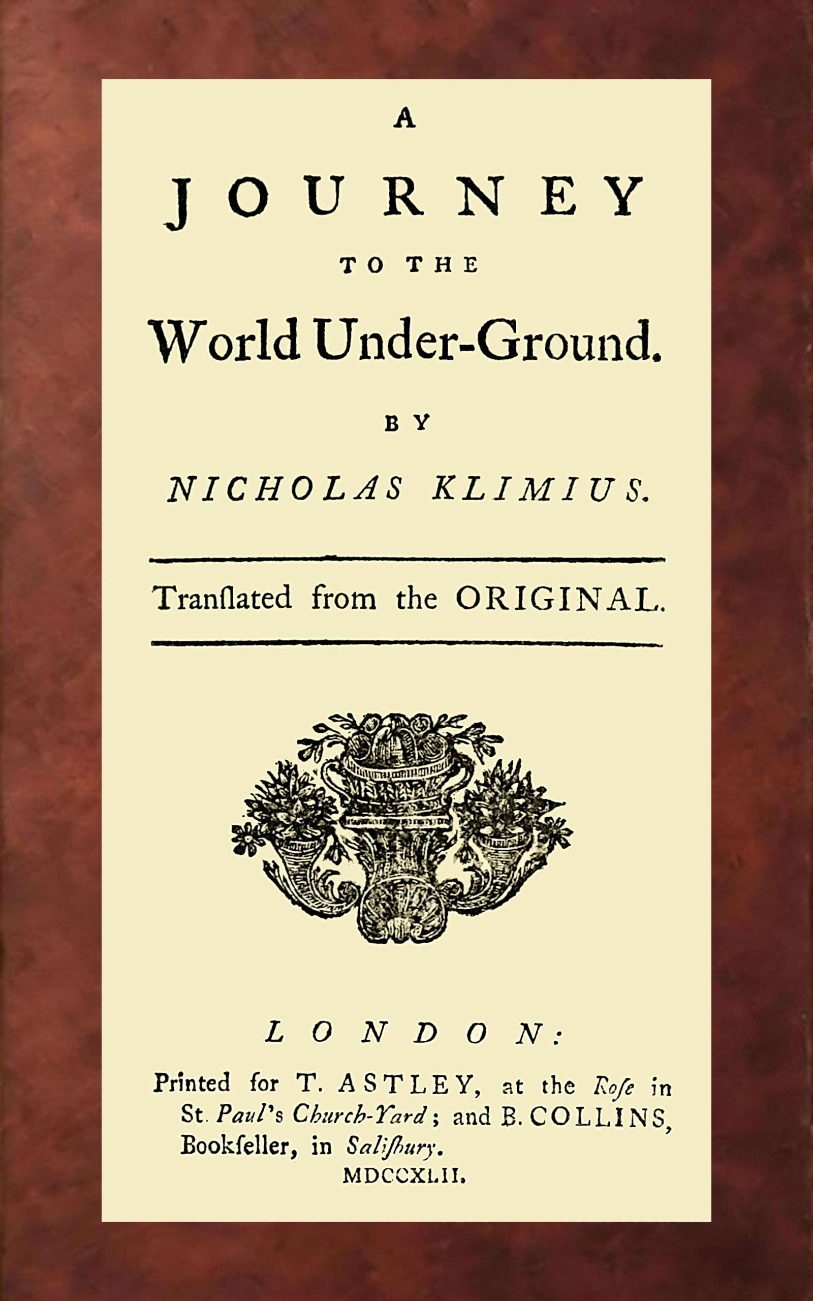 A Journey to the World Under-ground by Ludvig Holberg, book cover
