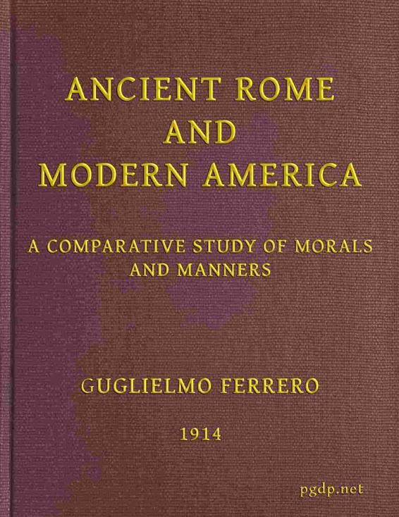 Ancient Rome and Modern America by Guglielmo Ferrero, book cover