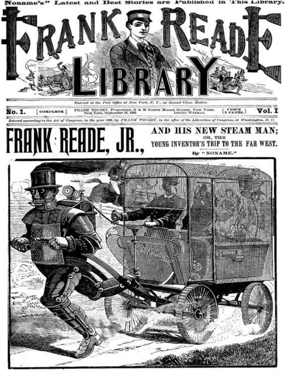 Frank Reade, Jr., and His New Steam Man by Luis Senarens, book cover