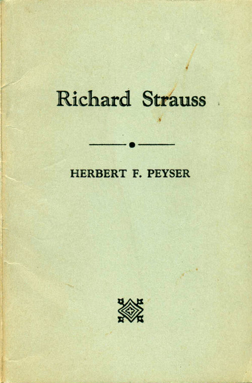 Richard Strauss by Herbert F. Peyser, book cover