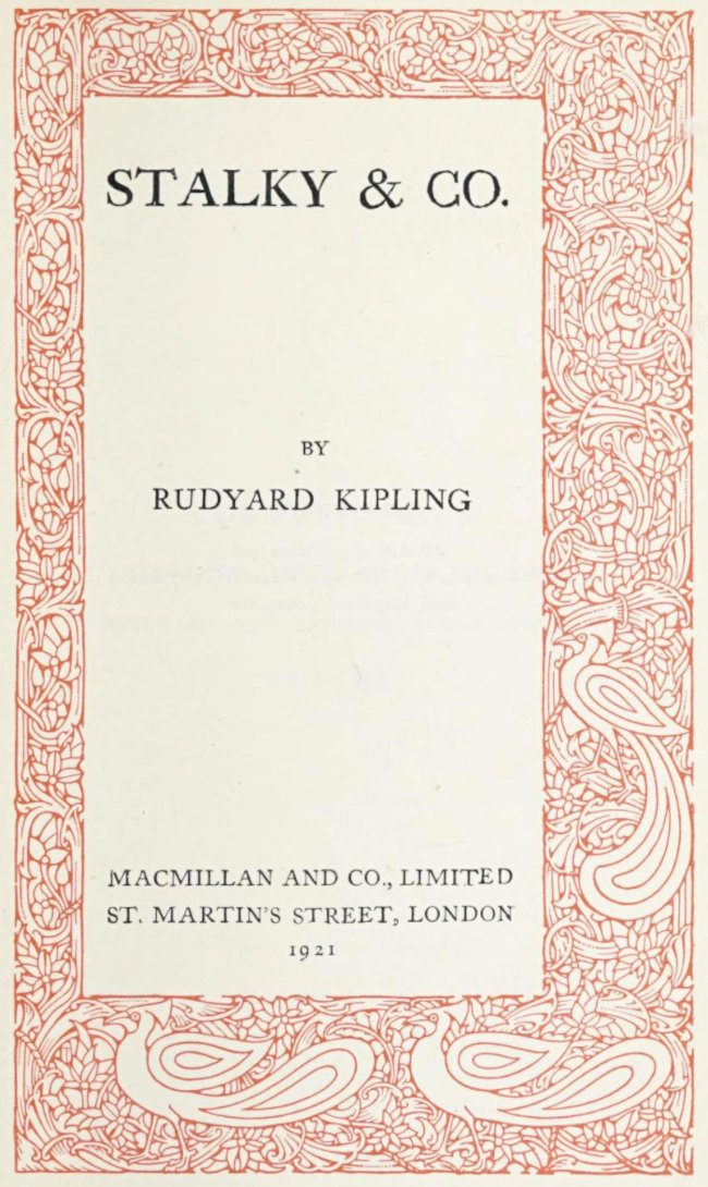 Stalky & Co by Rudyard Kipling, book cover