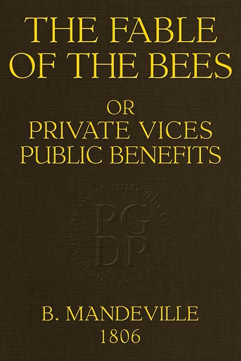 The Fable of the Bees by Bernard Mandeville, book cover