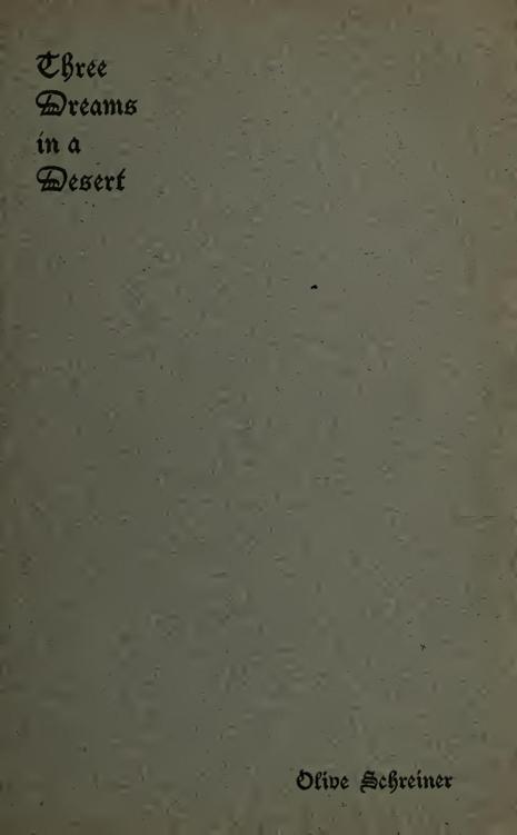 Three Dreams in a Desert by Olive Schreiner, book cover