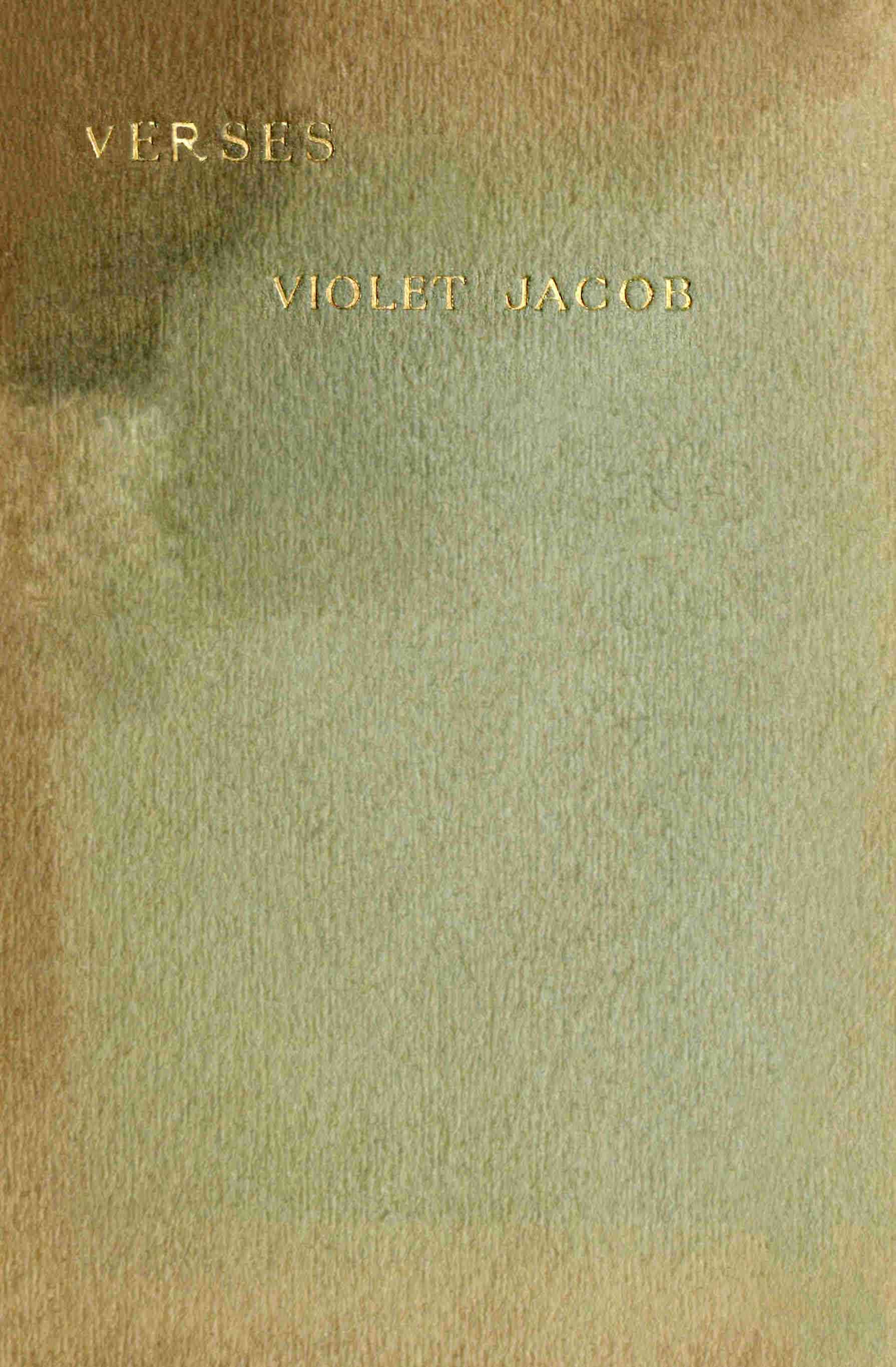 Verses by Violet Jacob, book cover