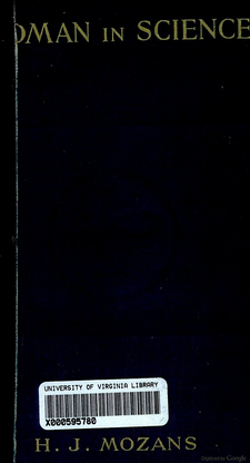 Woman in Science by J. A. Zahm, book cover