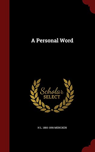 A Personal Word A Personal Word