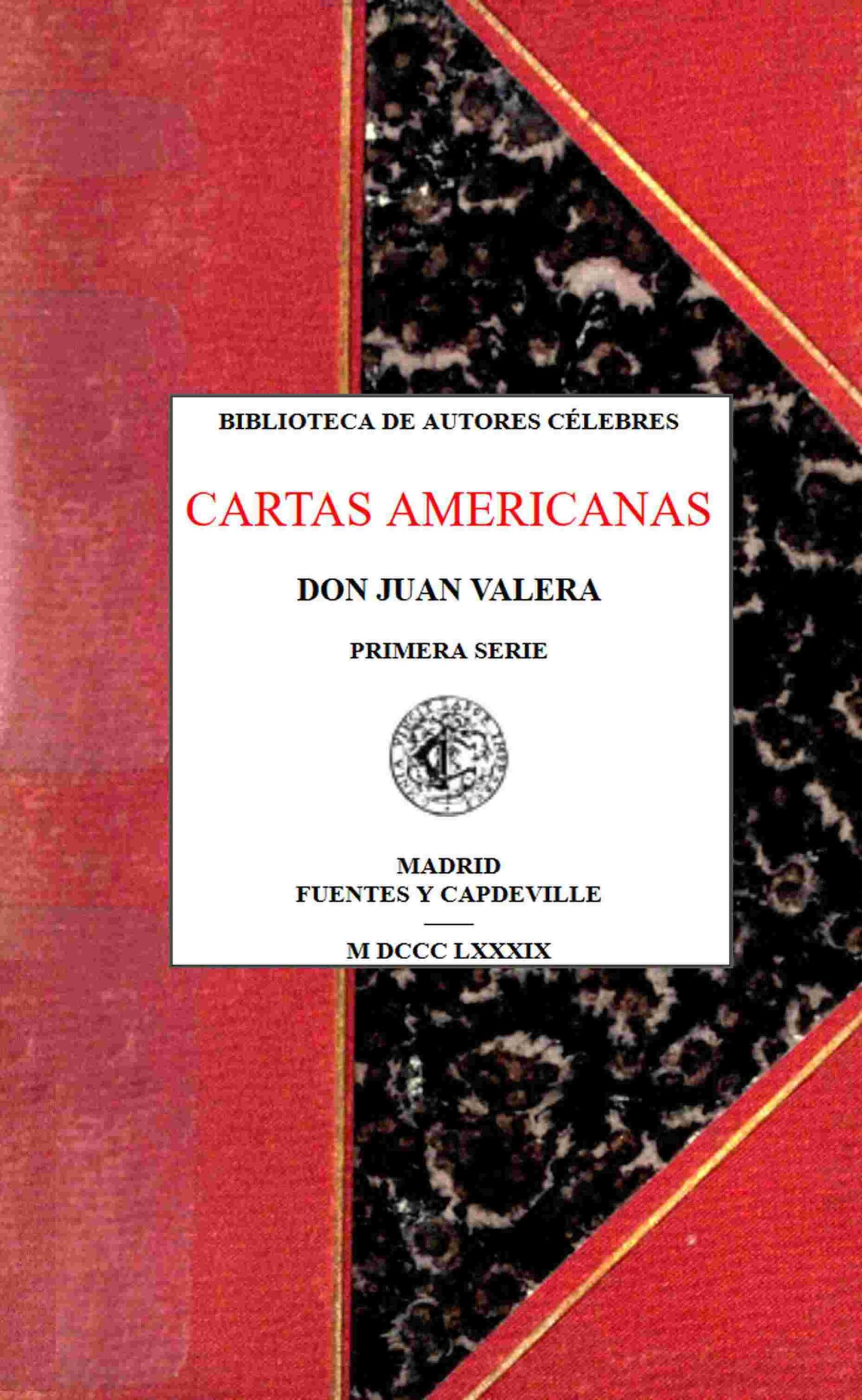 Cartas americanas. Primera serie de Juan Valera, portada del libro