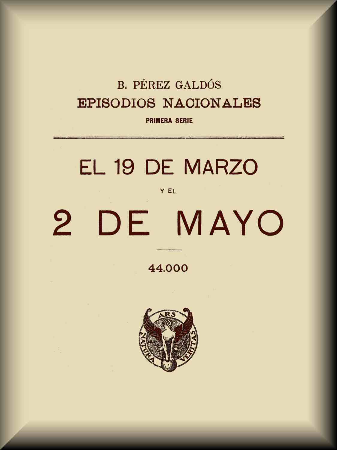 El 19 de marzo y el 2 de mayo de Benito Pérez Galdós, portada del libro