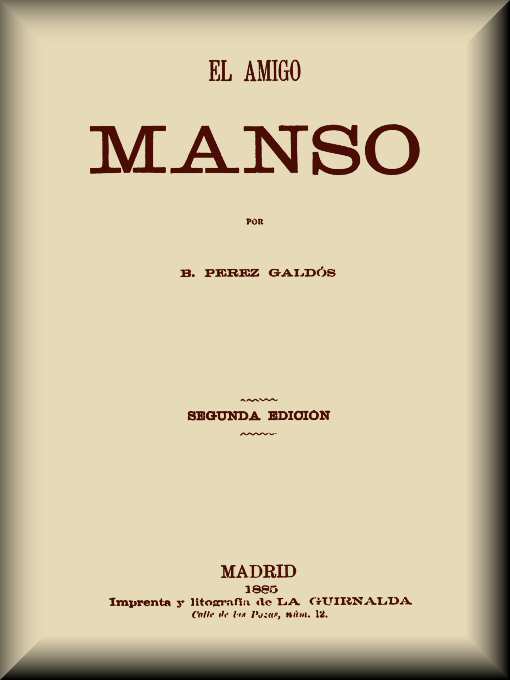 El amigo Manso de Benito Pérez Galdós, portada del libro