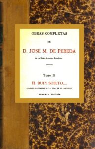 Portada de El buey suelto… Cuadros edificantes de la vida de un solterón de José María de Pereda