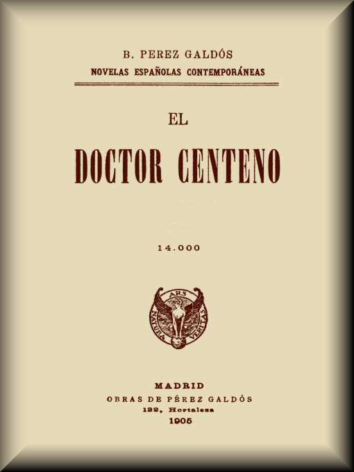 El doctor Centeno de Benito Pérez Galdós, portada del libro